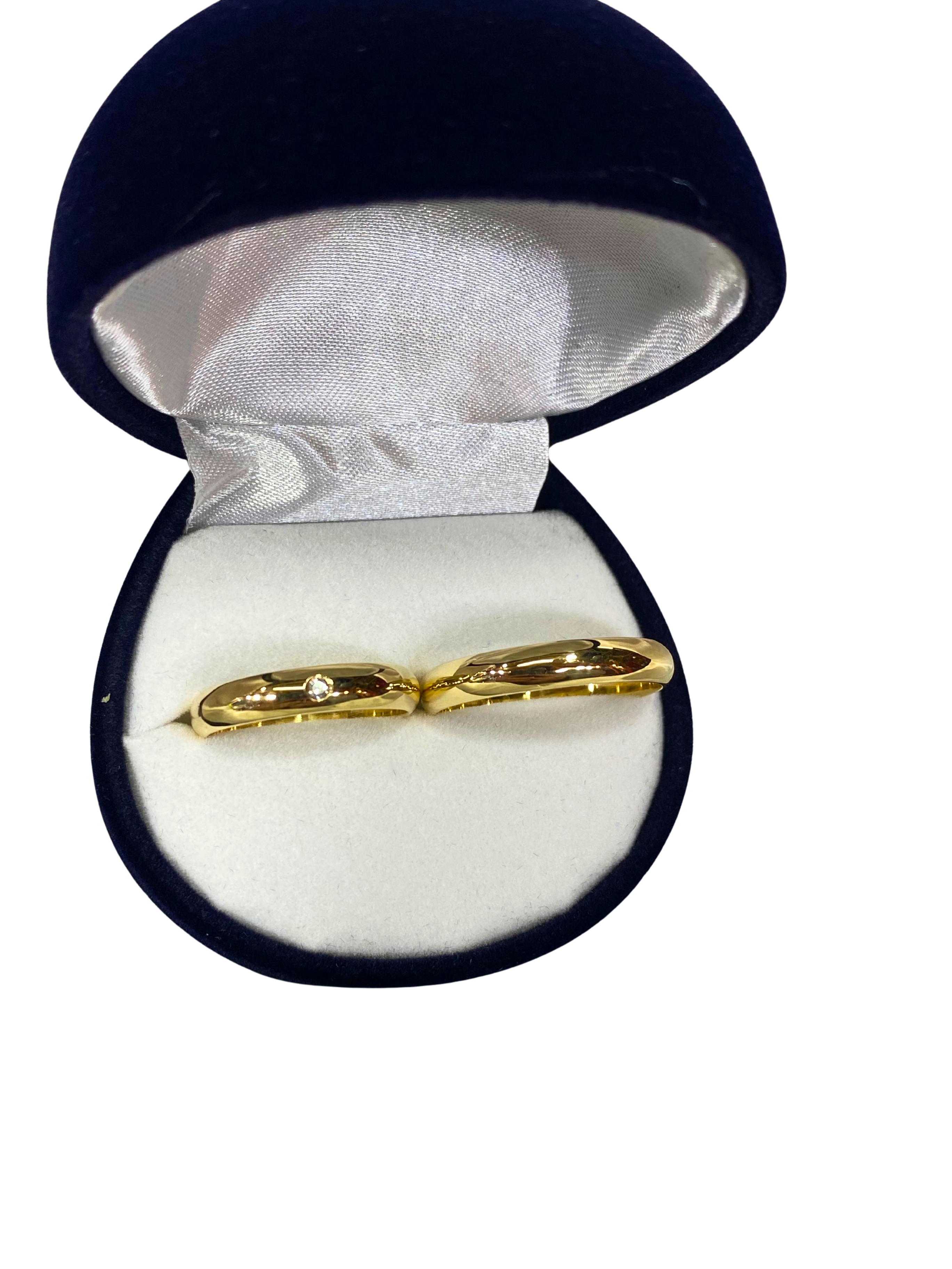 Argollas de Matrimonio Modelo Inglés en Oro Rosado 18K – 6g el par / 3,5 mm de ancho