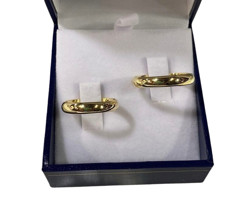Argollas modelo inglés en oro amarillo 18k