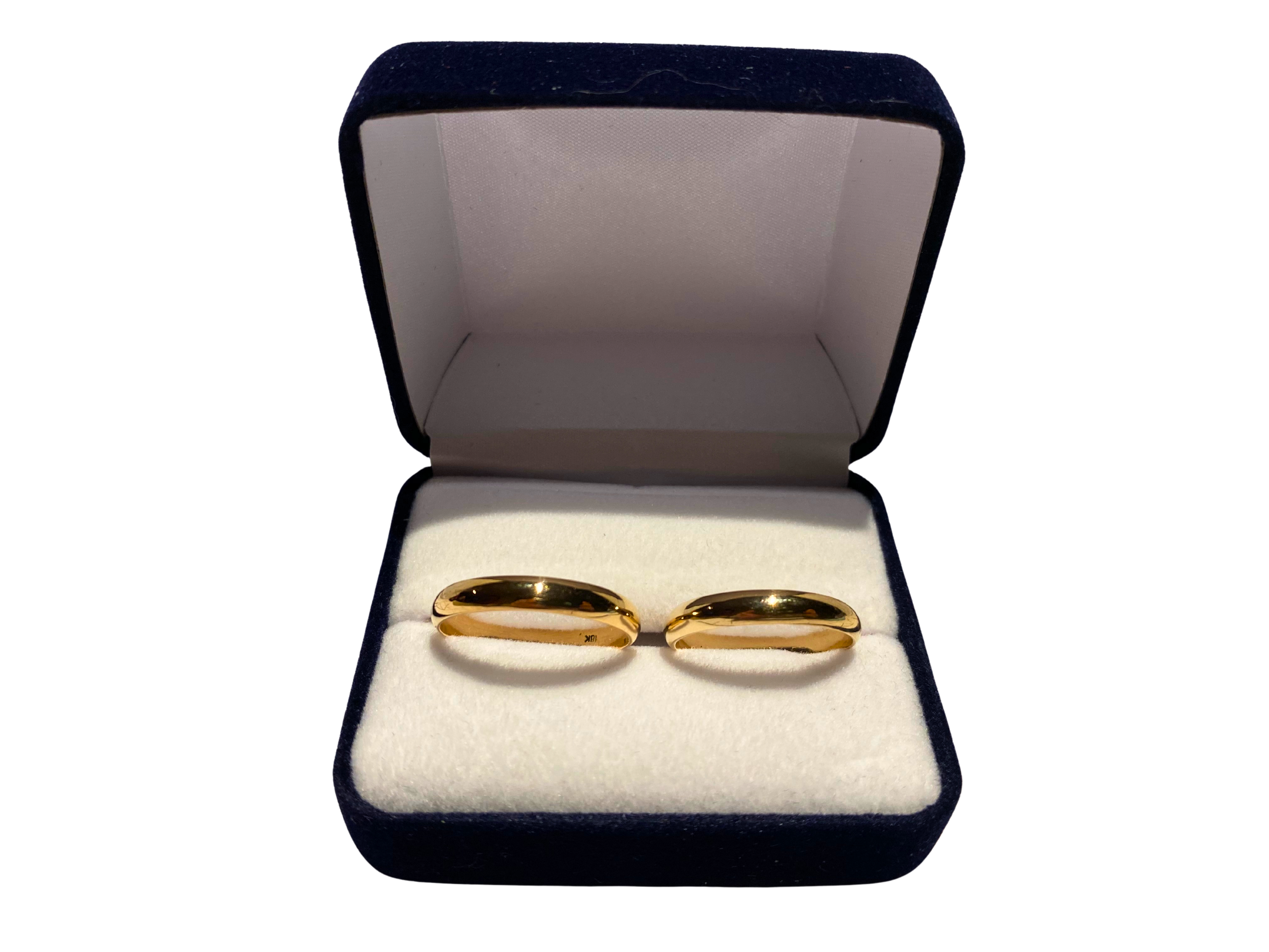 Argollas de Matrimonio Modelo Inglés en Oro Rosado 18K – 6g el par / 3,5 mm de ancho